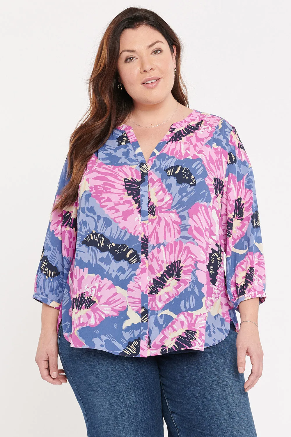 Pintuck Blouse In Plus Size - Cadiz sold by NYDJ