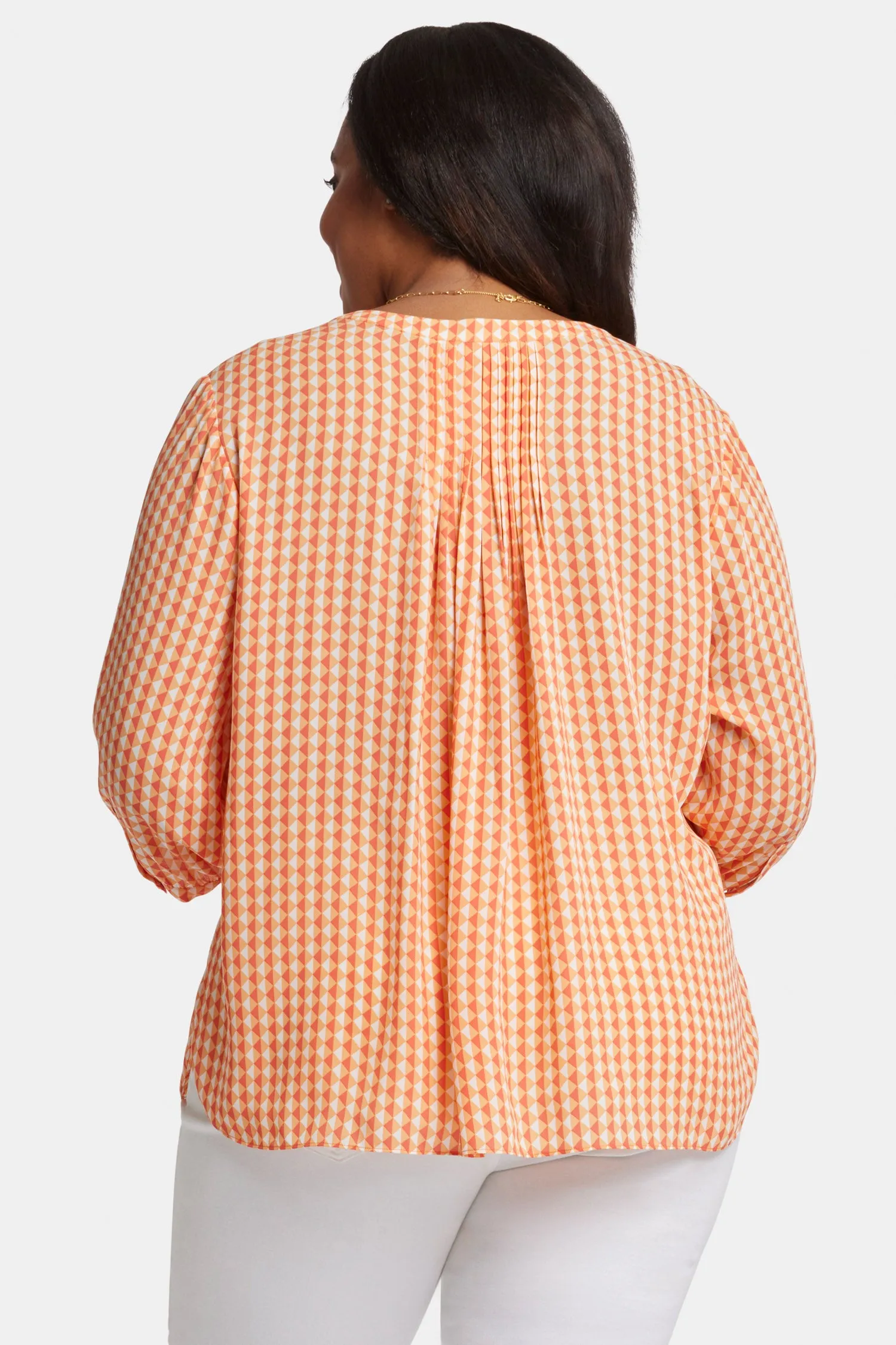 Pintuck Blouse In Plus Size - Apricot Geo sold by NYDJ product image thumbnail 2