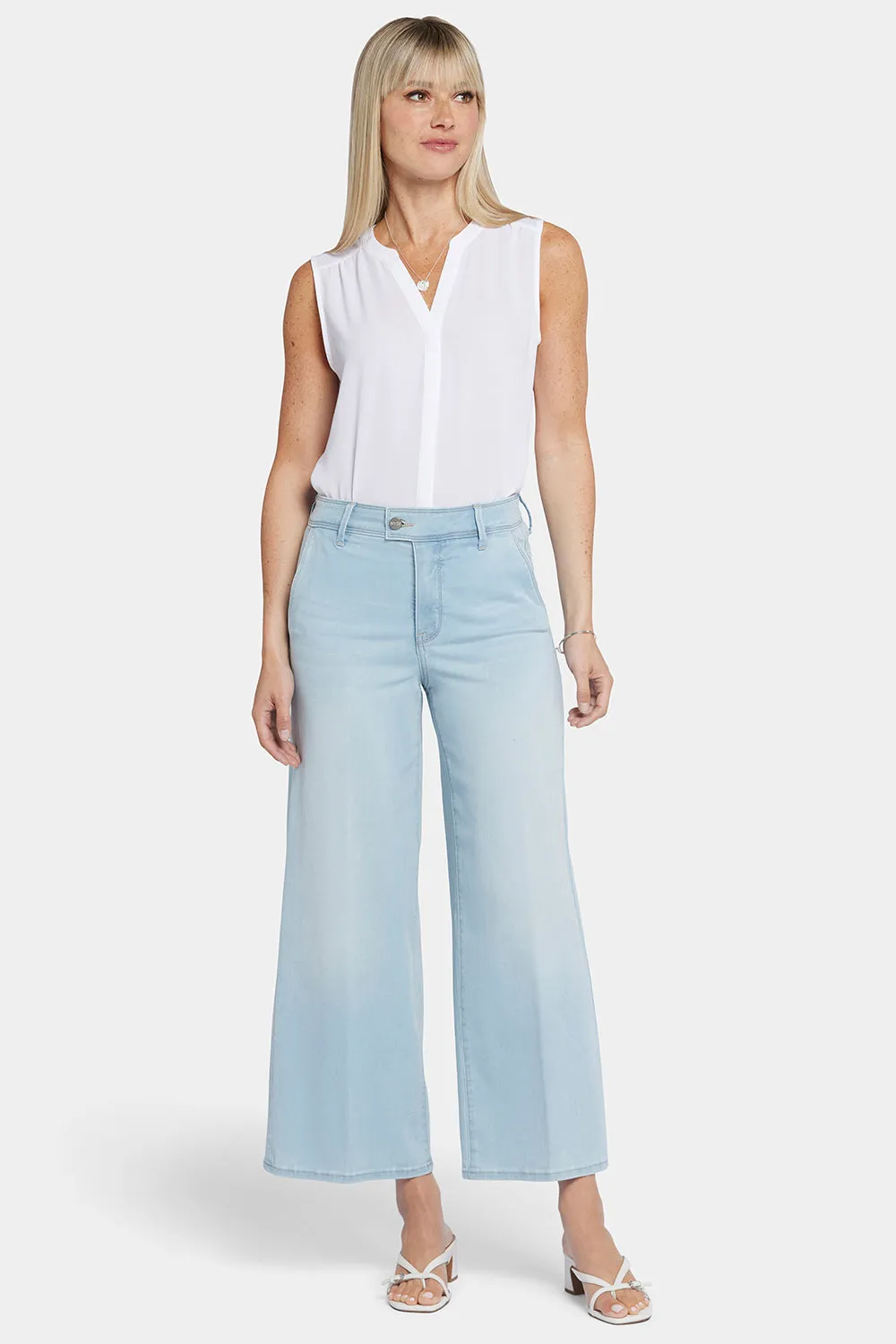 Mona Wide Leg Trouser Ankle Jeans - Oceanfront sold by NYDJ product image thumbnail 4
