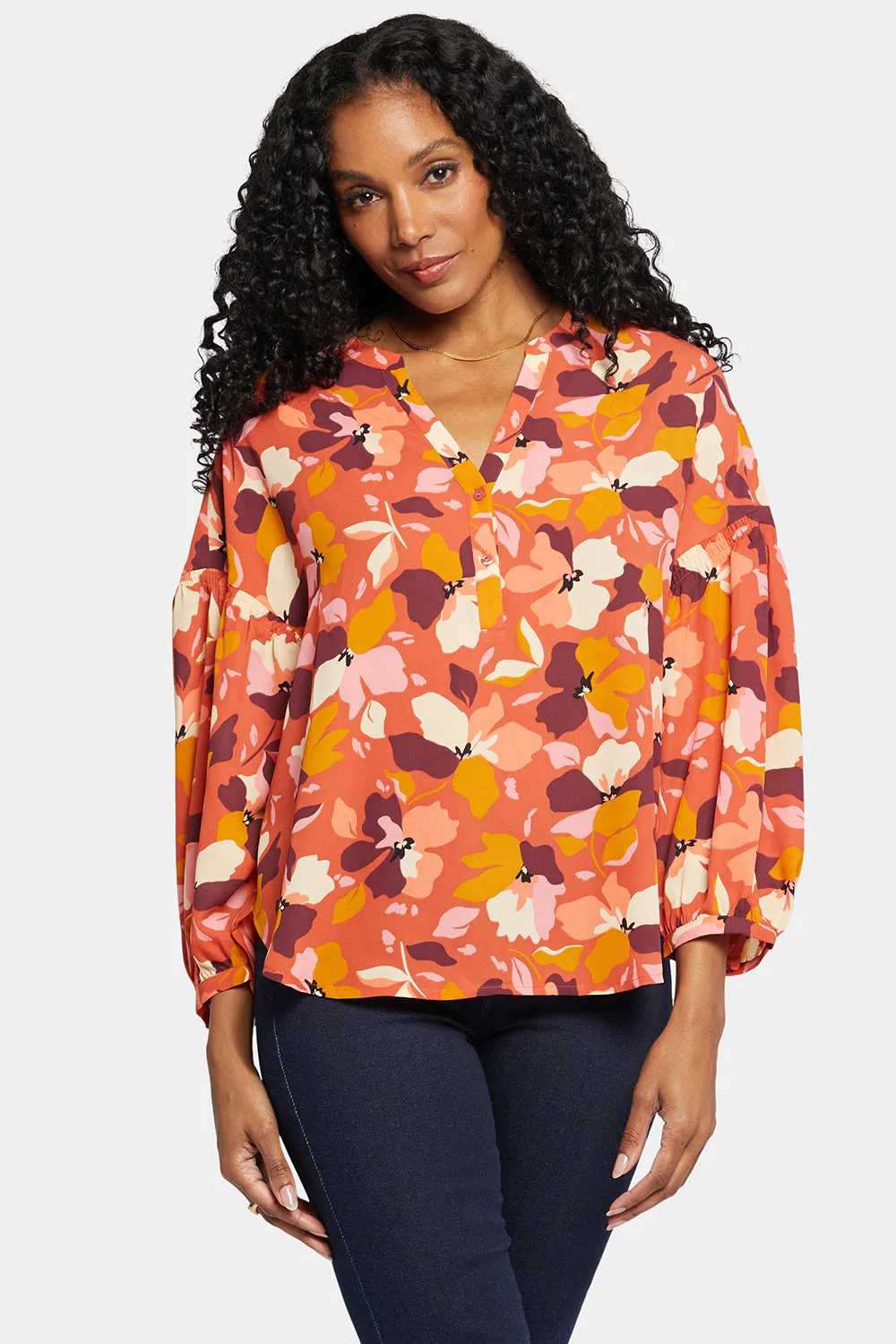 Paulina Peasant Blouse - Gingervale sold by NYDJ product image thumbnail 4