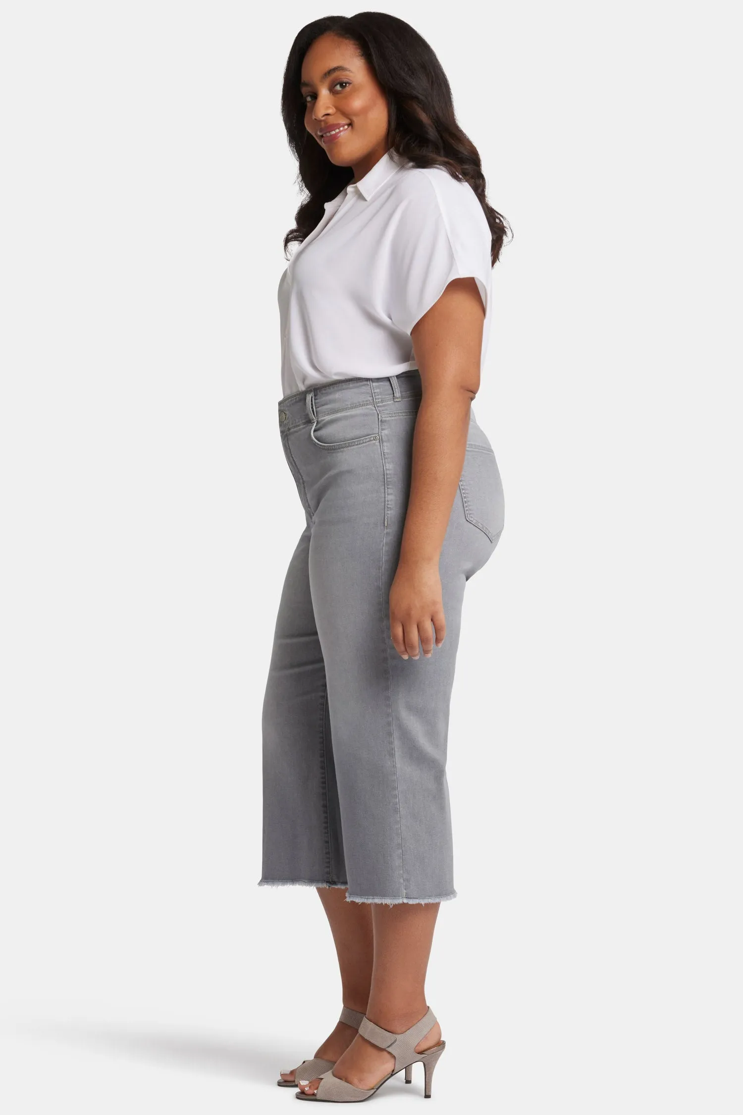 Brigitte Wide Leg Capri Jeans In Plus Size - Rock Sand sold by NYDJ product image thumbnail 5