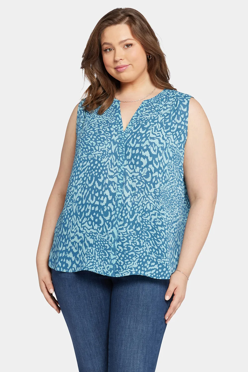 Sleeveless Pintuck Blouse In Plus Size - Agness sold by NYDJ
