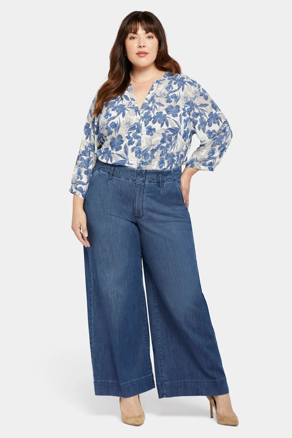 Mona Wide Leg Trouser Jeans In Plus Size - Reminiscent sold by NYDJ product image thumbnail 4