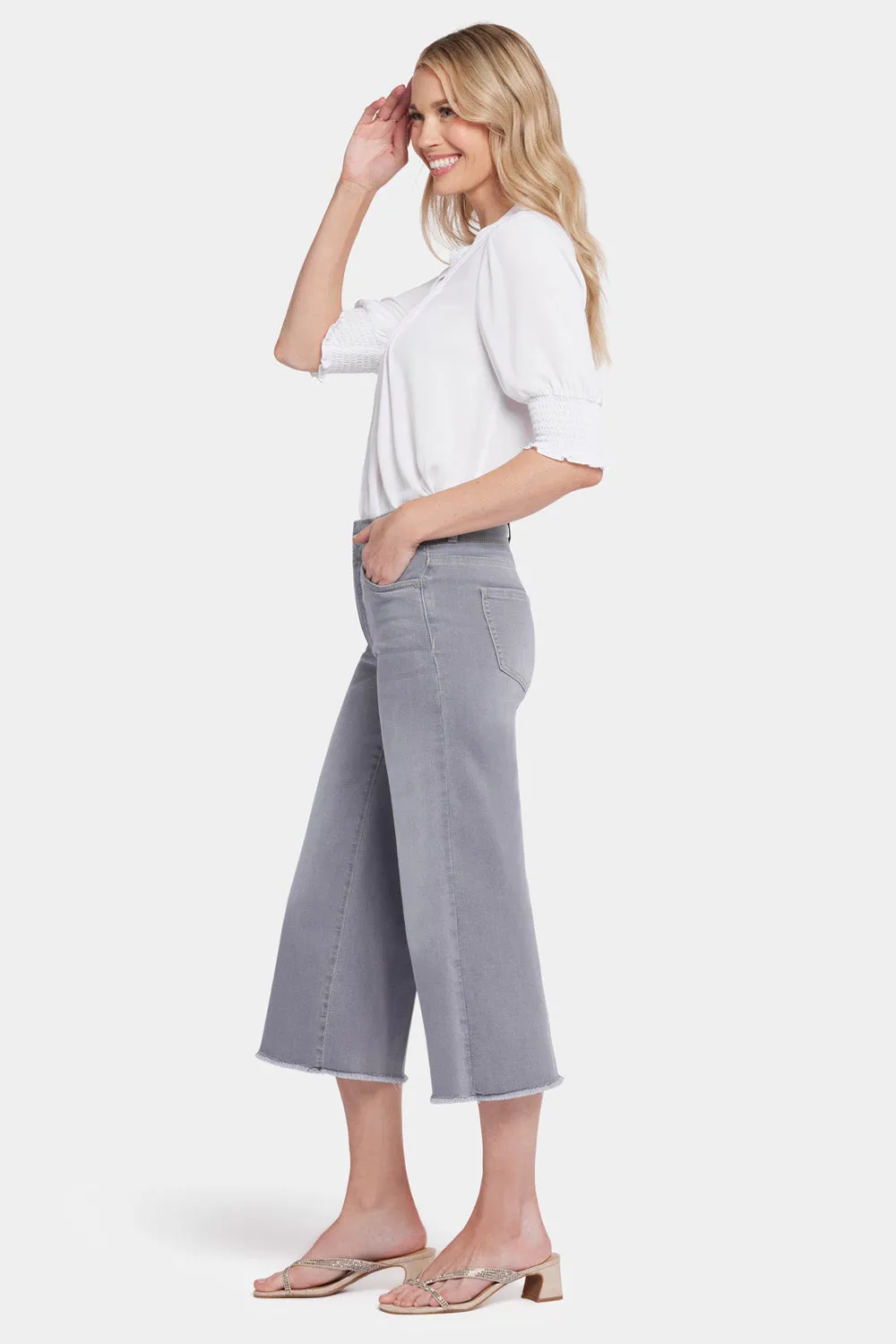 Brigitte Wide Leg Capri Jeans - Rock Sand sold by NYDJ product image thumbnail 5