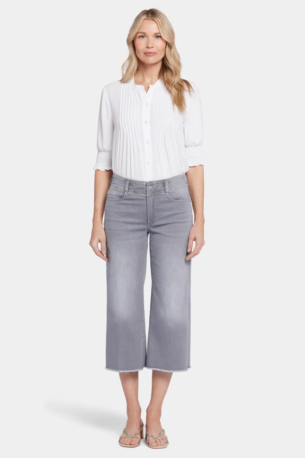 Brigitte Wide Leg Capri Jeans - Rock Sand sold by NYDJ