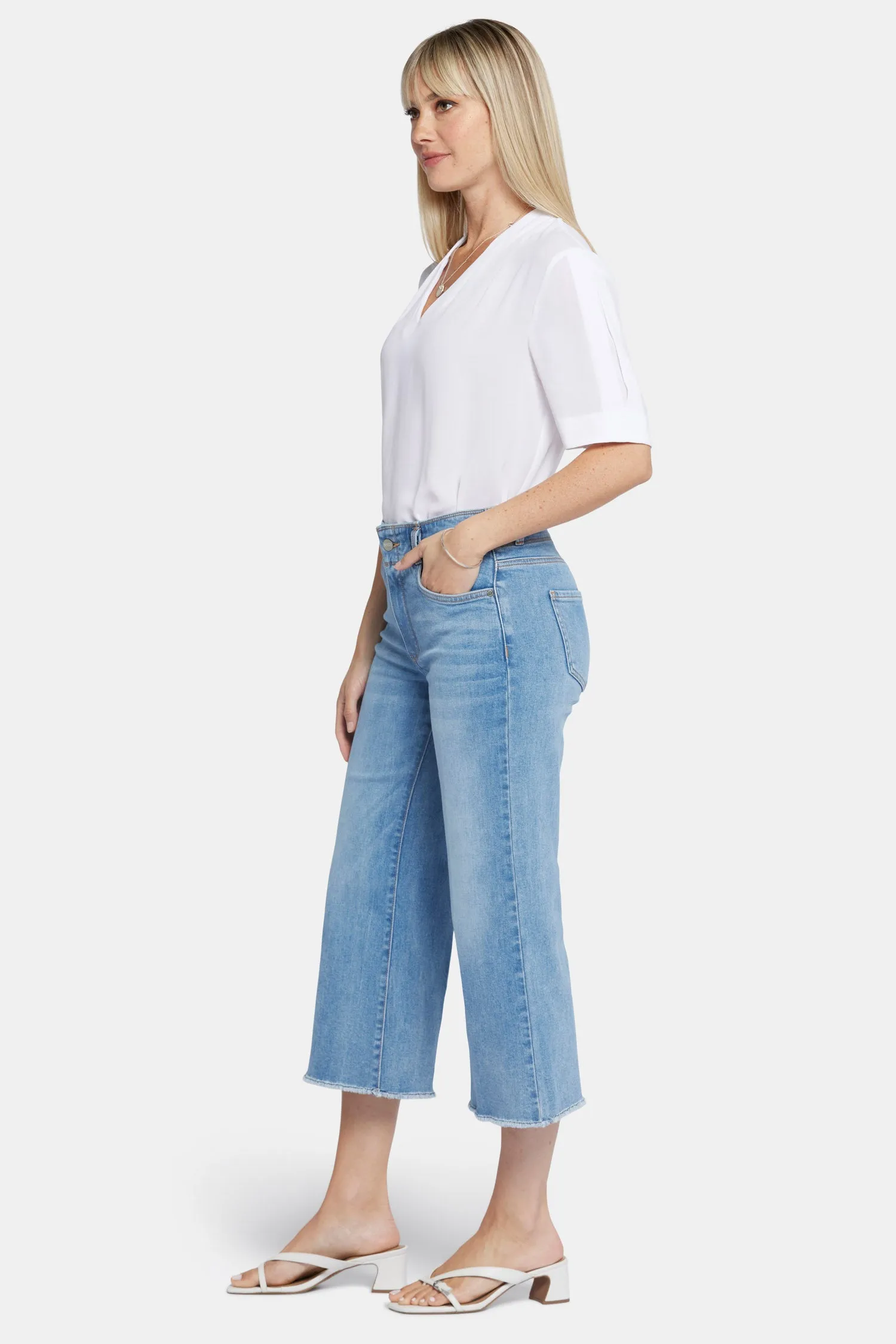 Brigitte Wide Leg Capri Jeans In Petite - Corfu sold by NYDJ product image thumbnail 5