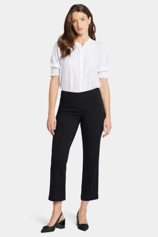 Bailey Relaxed Straight Ankle Pull-On Jeans - Overdye Black sold by NYDJ
