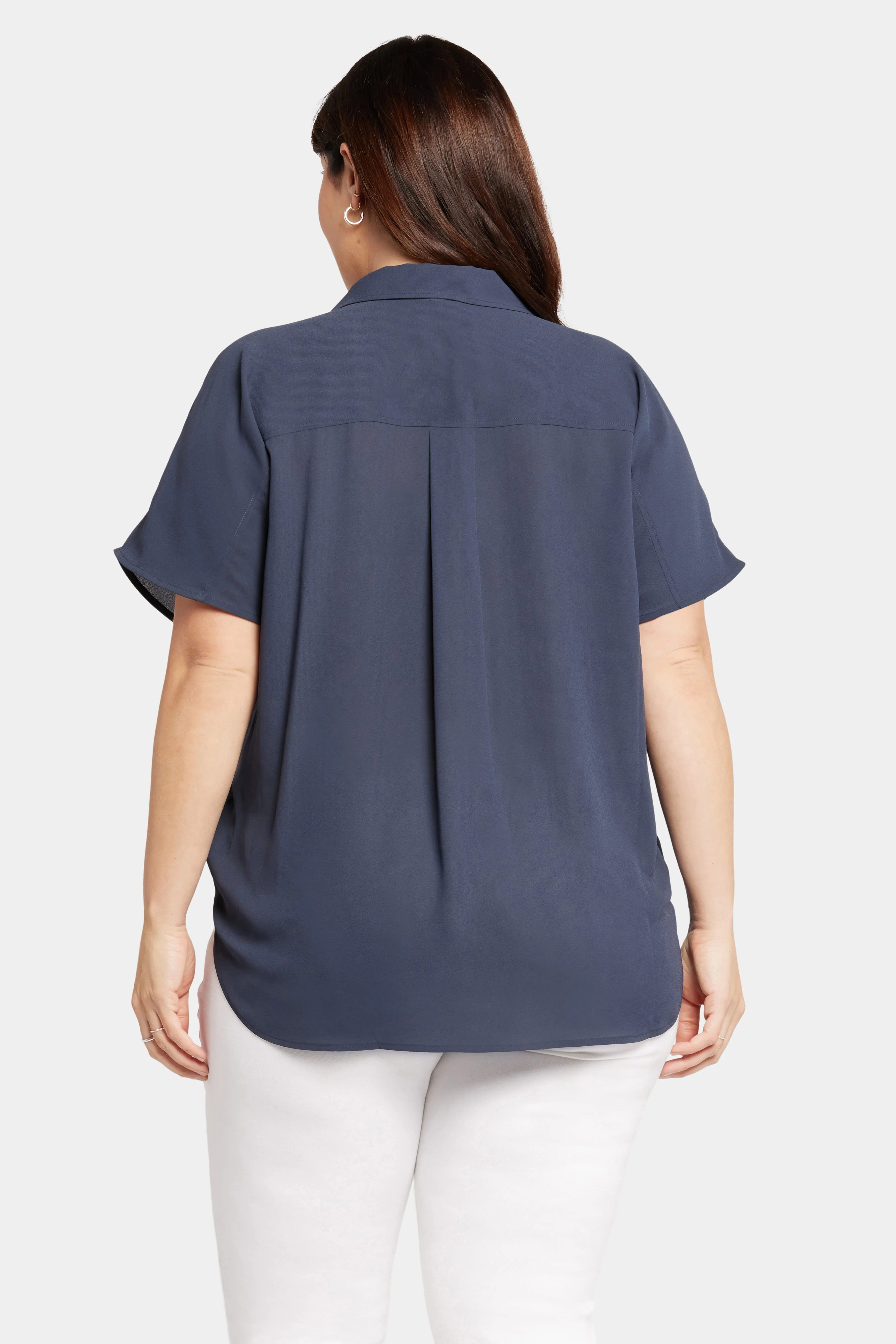 Becky Short Sleeved Blouse In Plus Size - Oxford Navy sold by NYDJ product image thumbnail 2