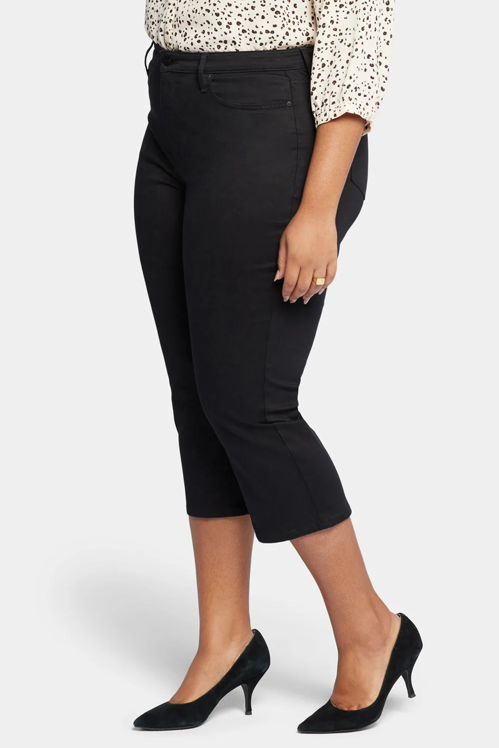 Joni Relaxed Capri Jeans In Plus Size - Black sold by NYDJ product image thumbnail 3