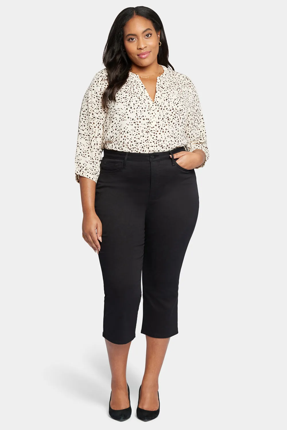 Joni Relaxed Capri Jeans In Plus Size - Black sold by NYDJ product image thumbnail 4