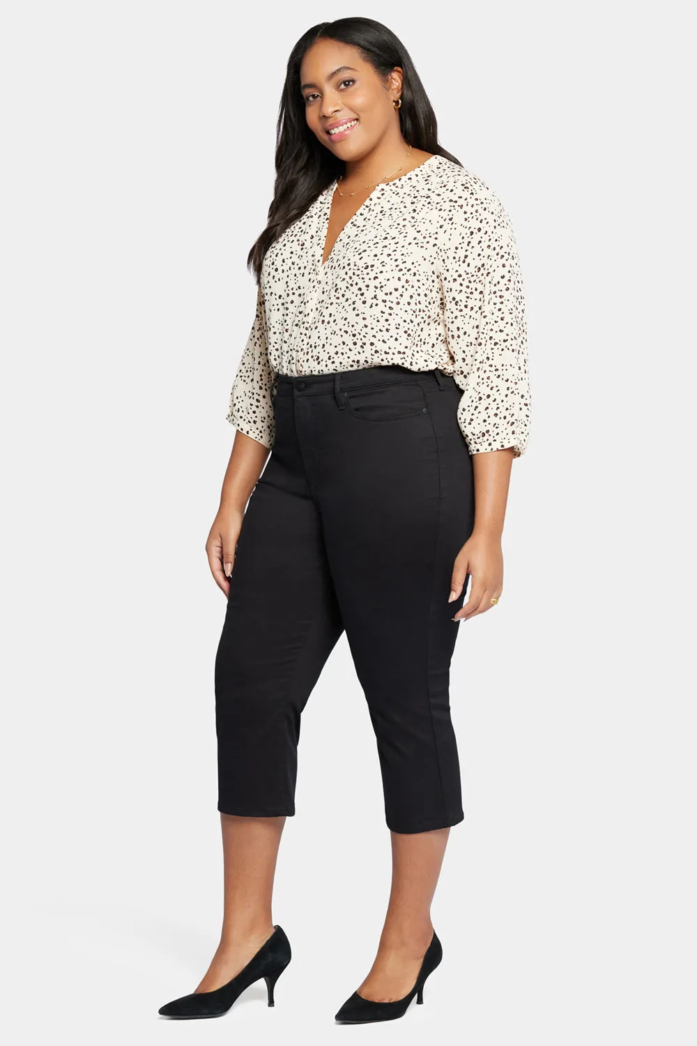 Joni Relaxed Capri Jeans In Plus Size - Black sold by NYDJ product image thumbnail 5