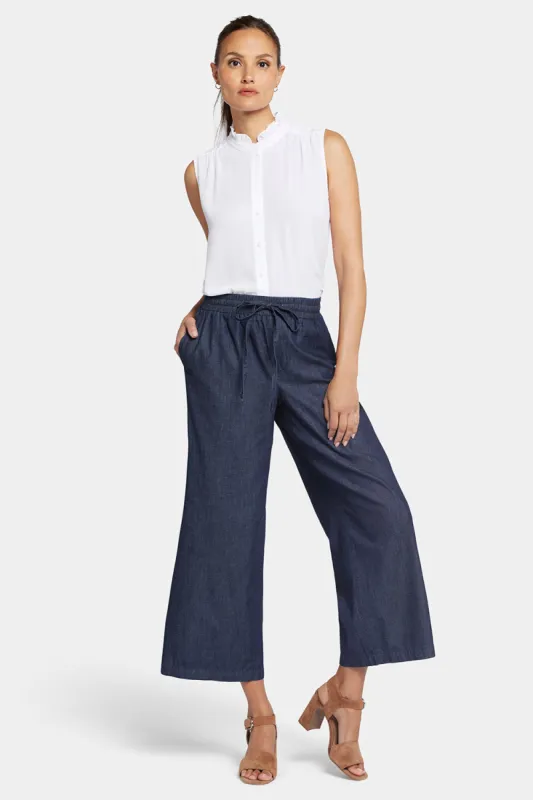 Jayne Pull-On Wide Leg Ankle Pants - Bay Blue Wash sold by NYDJ