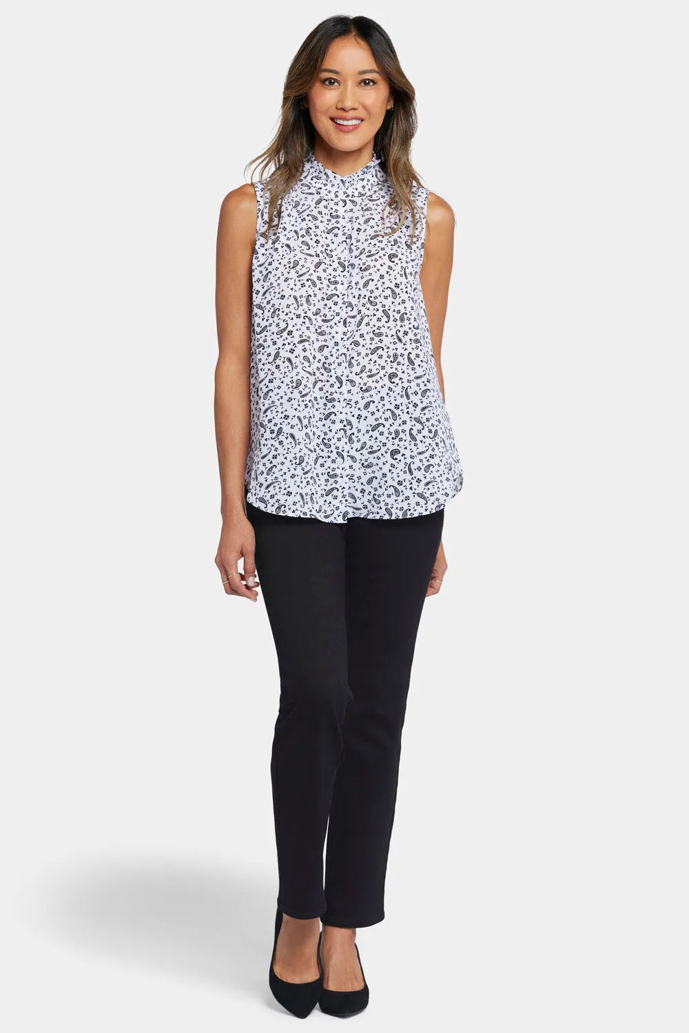 Sleeveless Ruffle Neck Blouse - Martini Paisley sold by NYDJ product image thumbnail 5