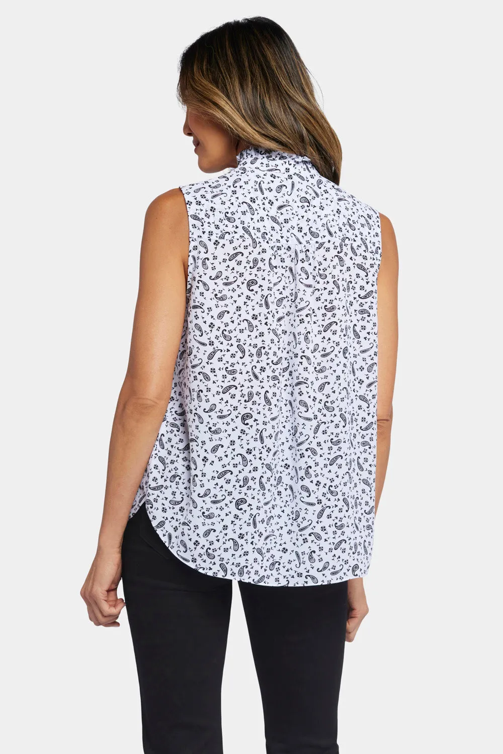 Sleeveless Ruffle Neck Blouse - Martini Paisley sold by NYDJ product image thumbnail 2