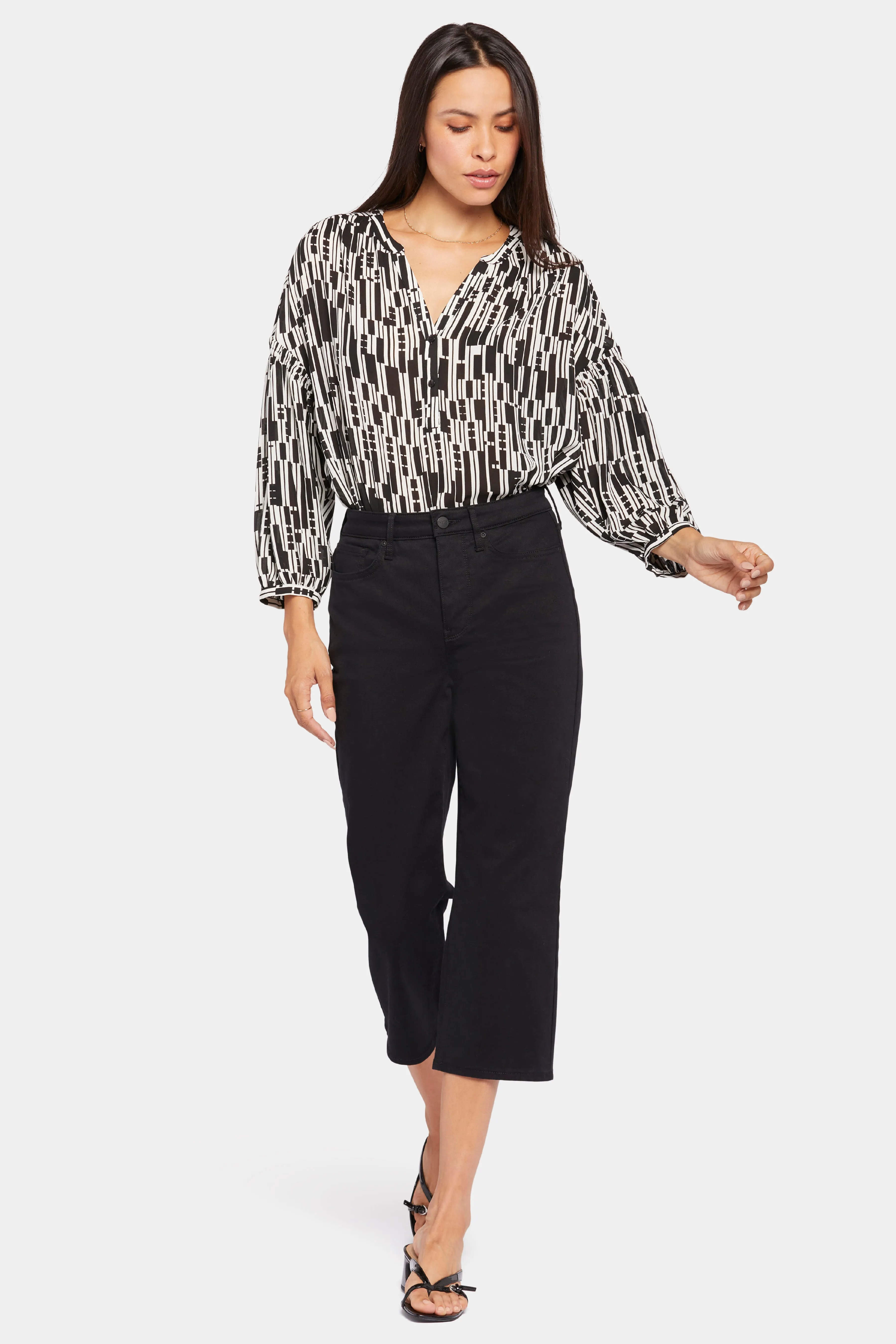 Joni Relaxed Capri Jeans In Petite - Black sold by NYDJ