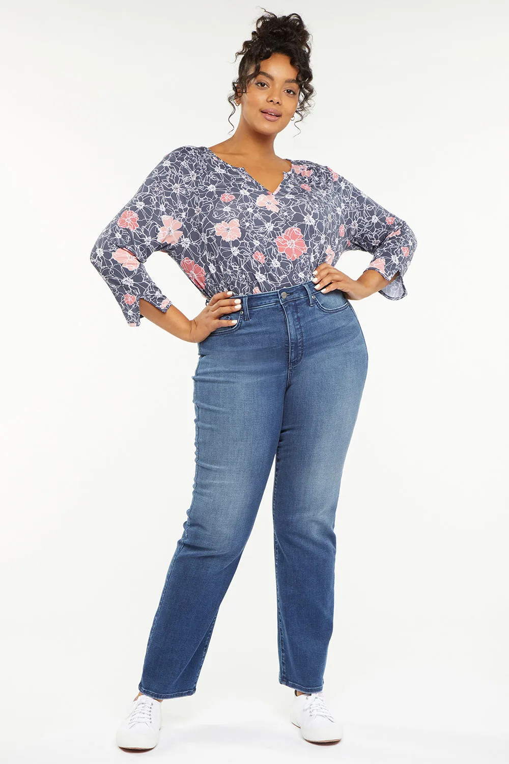 Bailey Relaxed Straight Jeans In Plus Size - Bluewell sold by NYDJ