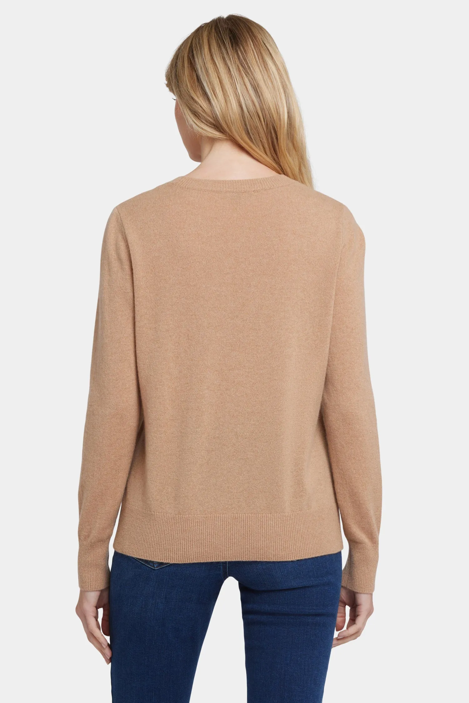 Cashmere Essential Crewneck Sweater - Tan sold by NYDJ product image thumbnail 2