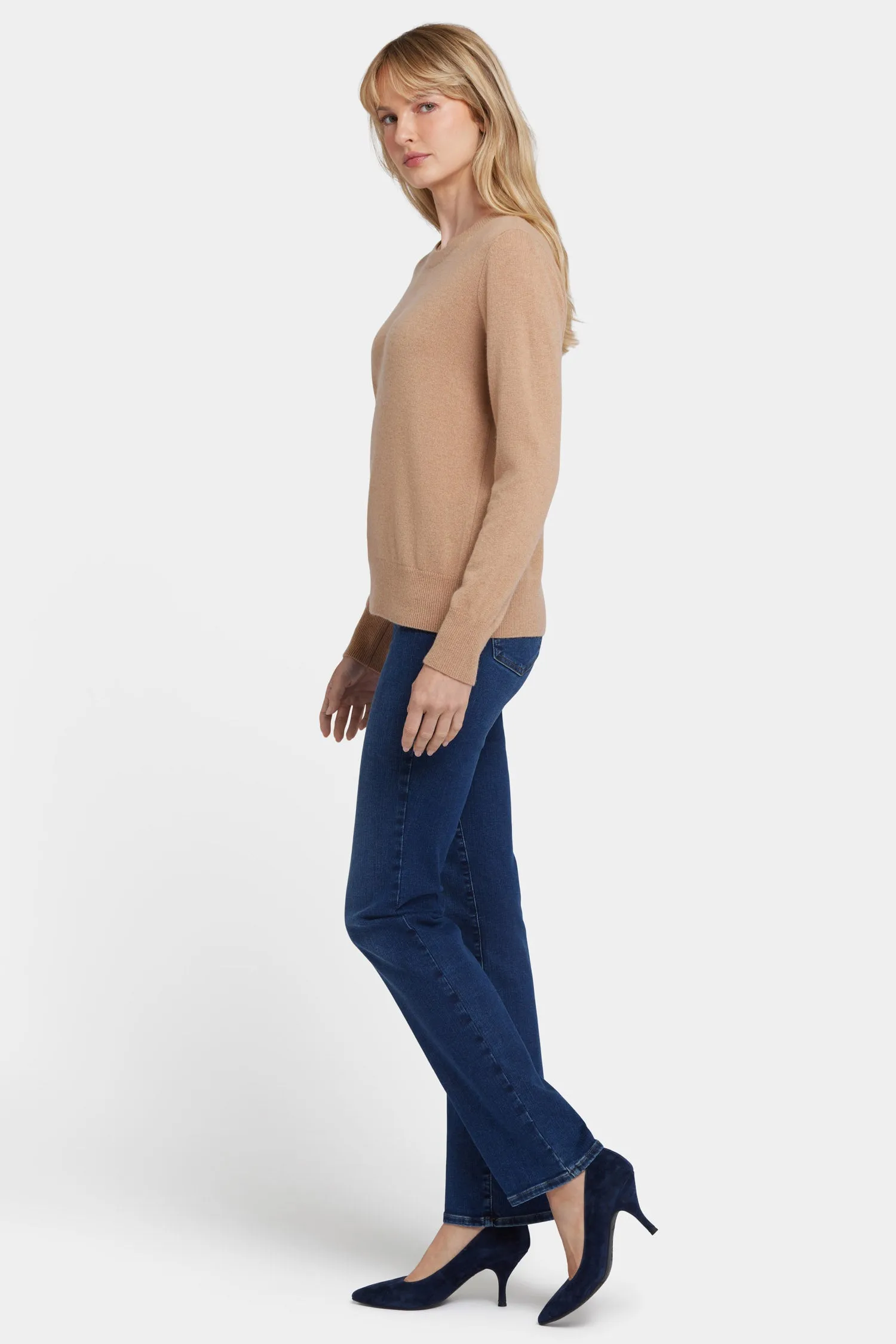 Cashmere Essential Crewneck Sweater - Tan sold by NYDJ product image thumbnail 3