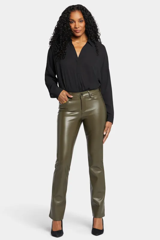 Faux Leather Marilyn Straight Pants - Ripe Olive sold by NYDJ