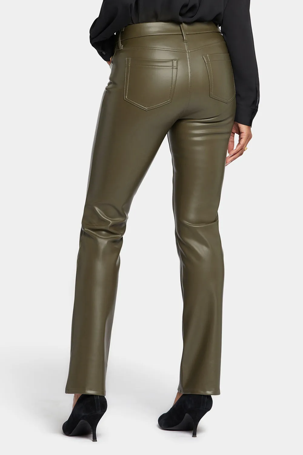 Faux Leather Marilyn Straight Pants - Ripe Olive sold by NYDJ product image thumbnail 2