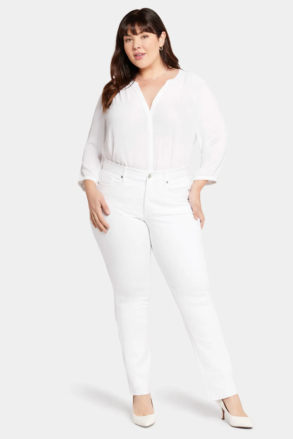 Waist-Match™ Marilyn Straight Jeans In Plus Size - Optic White sold by NYDJ product image thumbnail 4