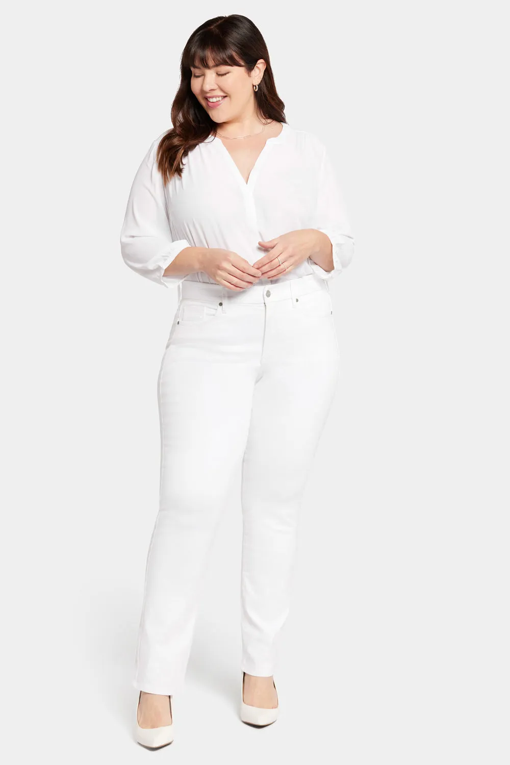 Waist-Match™ Marilyn Straight Jeans In Plus Size - Optic White sold by NYDJ