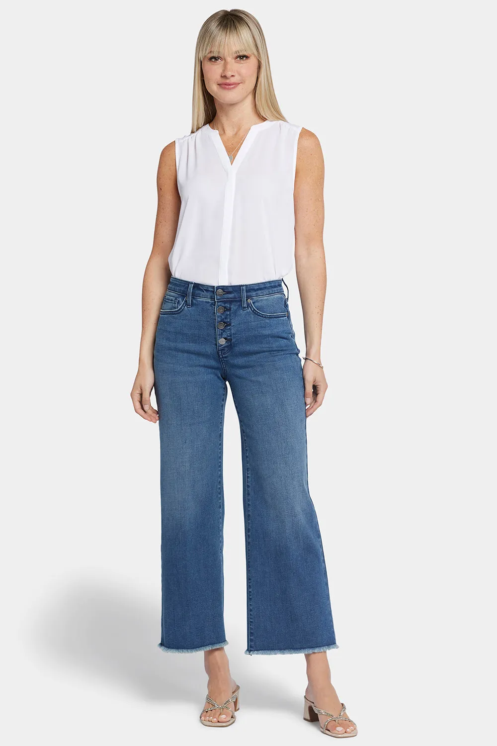 Teresa Wide Leg Ankle Jeans - Mission Blue sold by NYDJ product image thumbnail 4