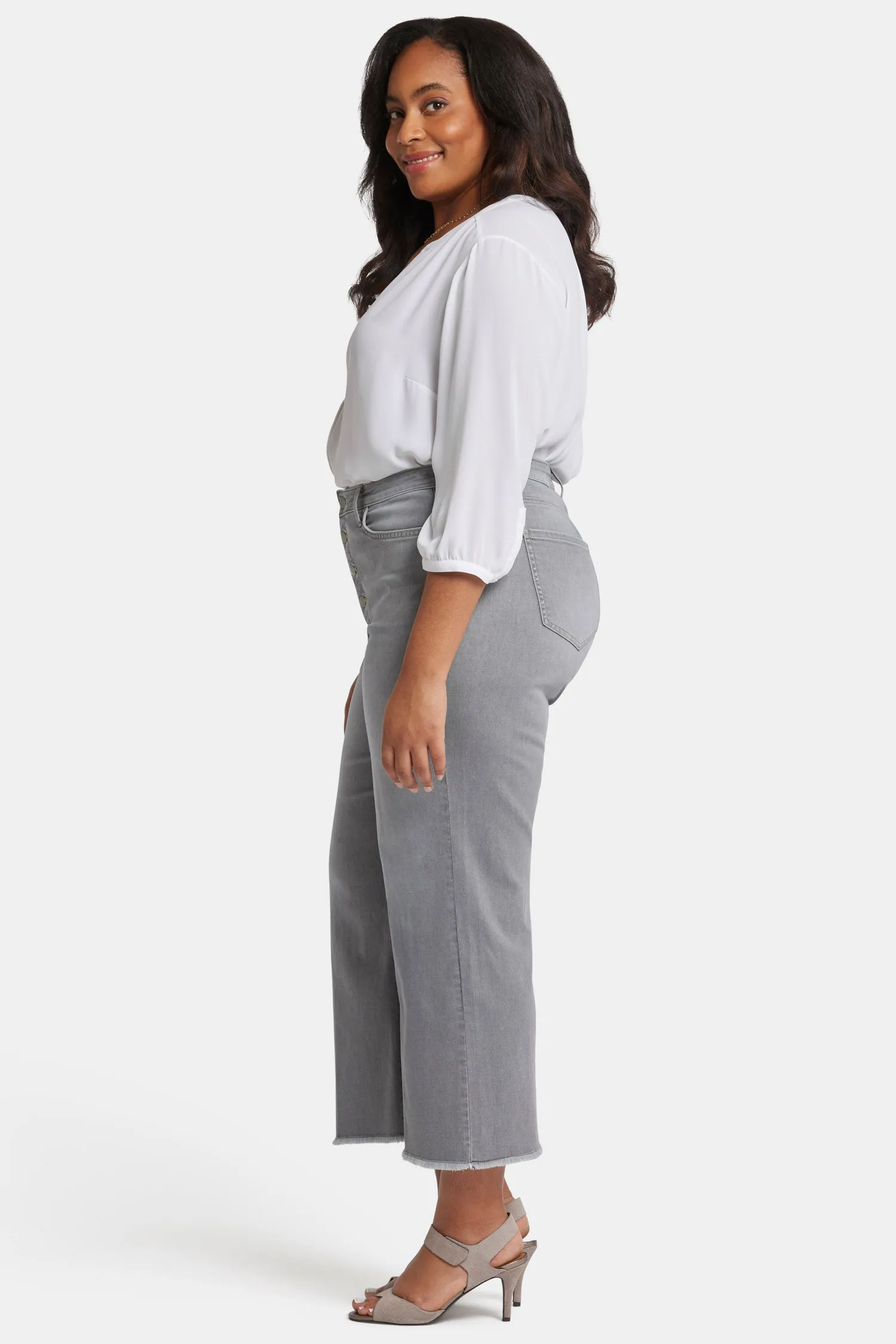 Teresa Wide Leg Ankle Jeans In Plus Size - Rock Sand sold by NYDJ product image thumbnail 5