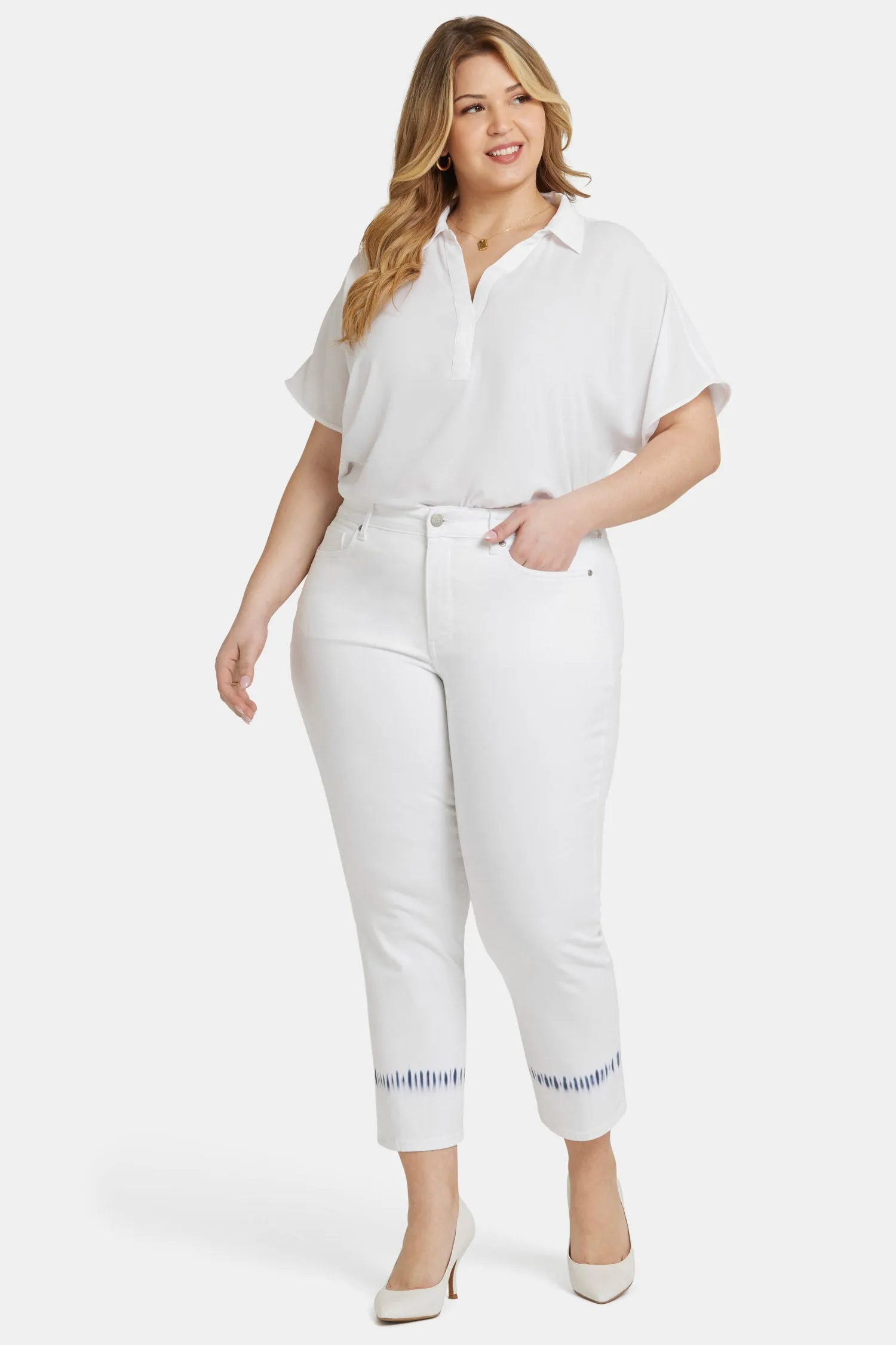 Marilyn Straight Ankle Jeans In Plus Size - Wave Tie Dye sold by NYDJ product image thumbnail 4