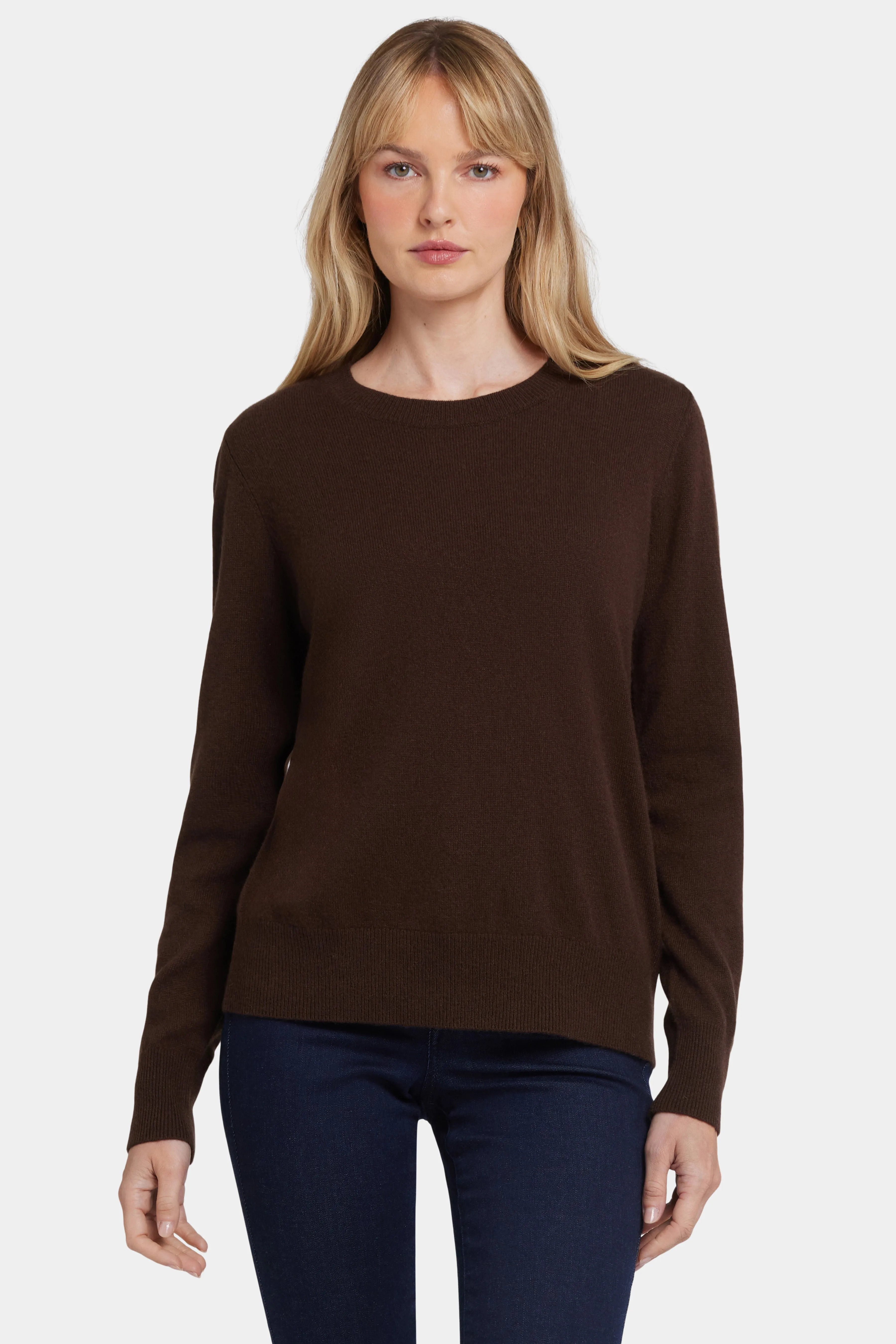 Cashmere Essential Crewneck Sweater - Brown sold by NYDJ product image thumbnail 4