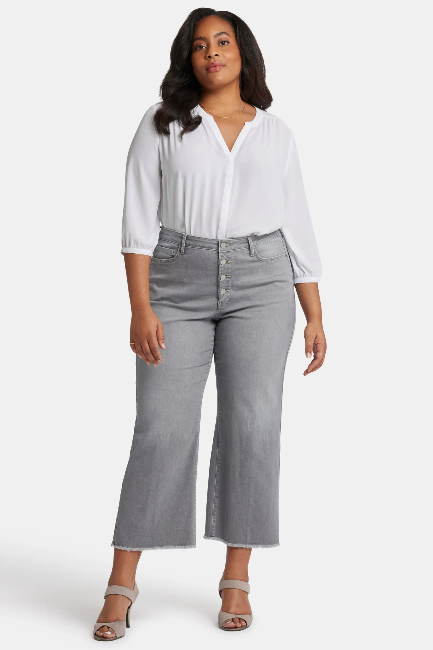 Teresa Wide Leg Ankle Jeans In Plus Size - Rock Sand sold by NYDJ product image thumbnail 4