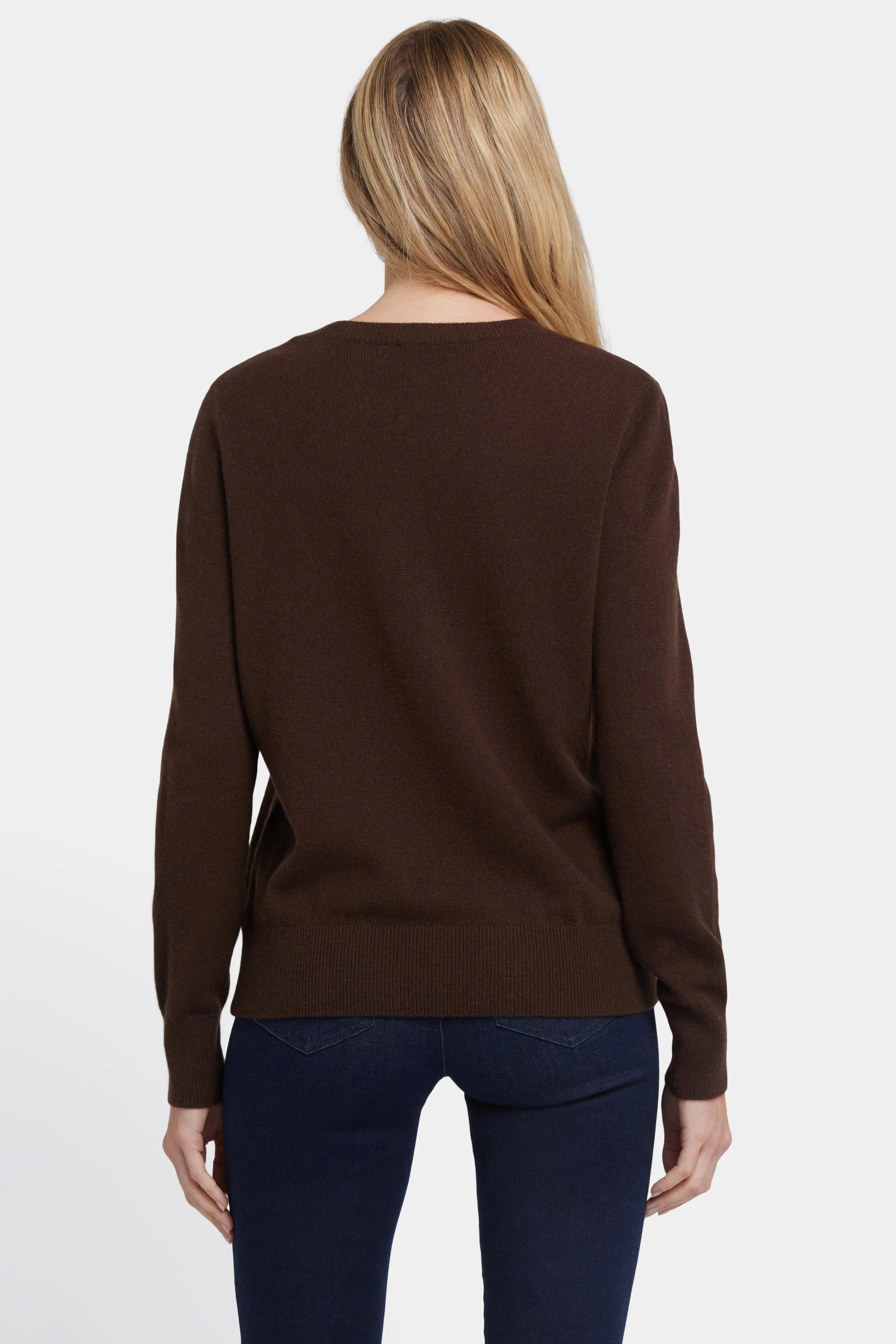 Cashmere Essential Crewneck Sweater - Brown sold by NYDJ product image thumbnail 2