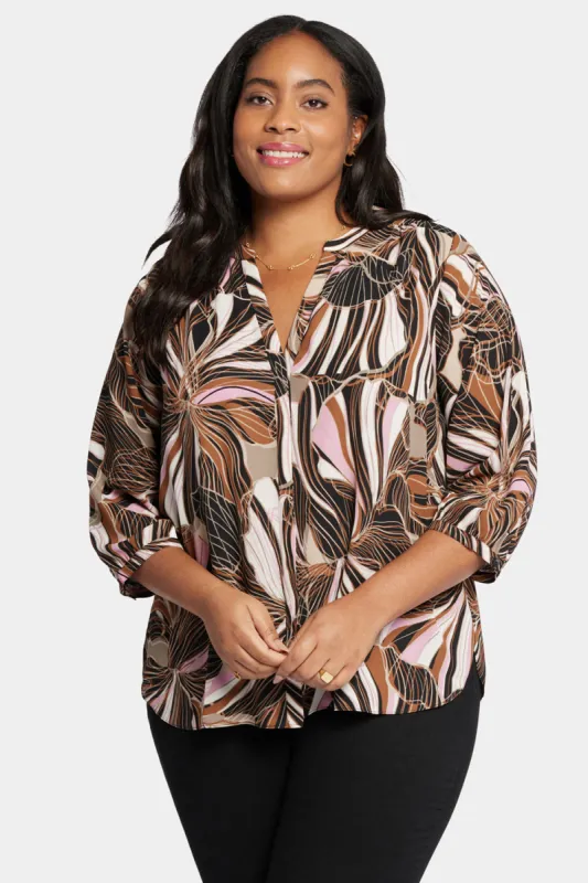 Pintuck Blouse In Plus Size - Half Moon Bay sold by NYDJ