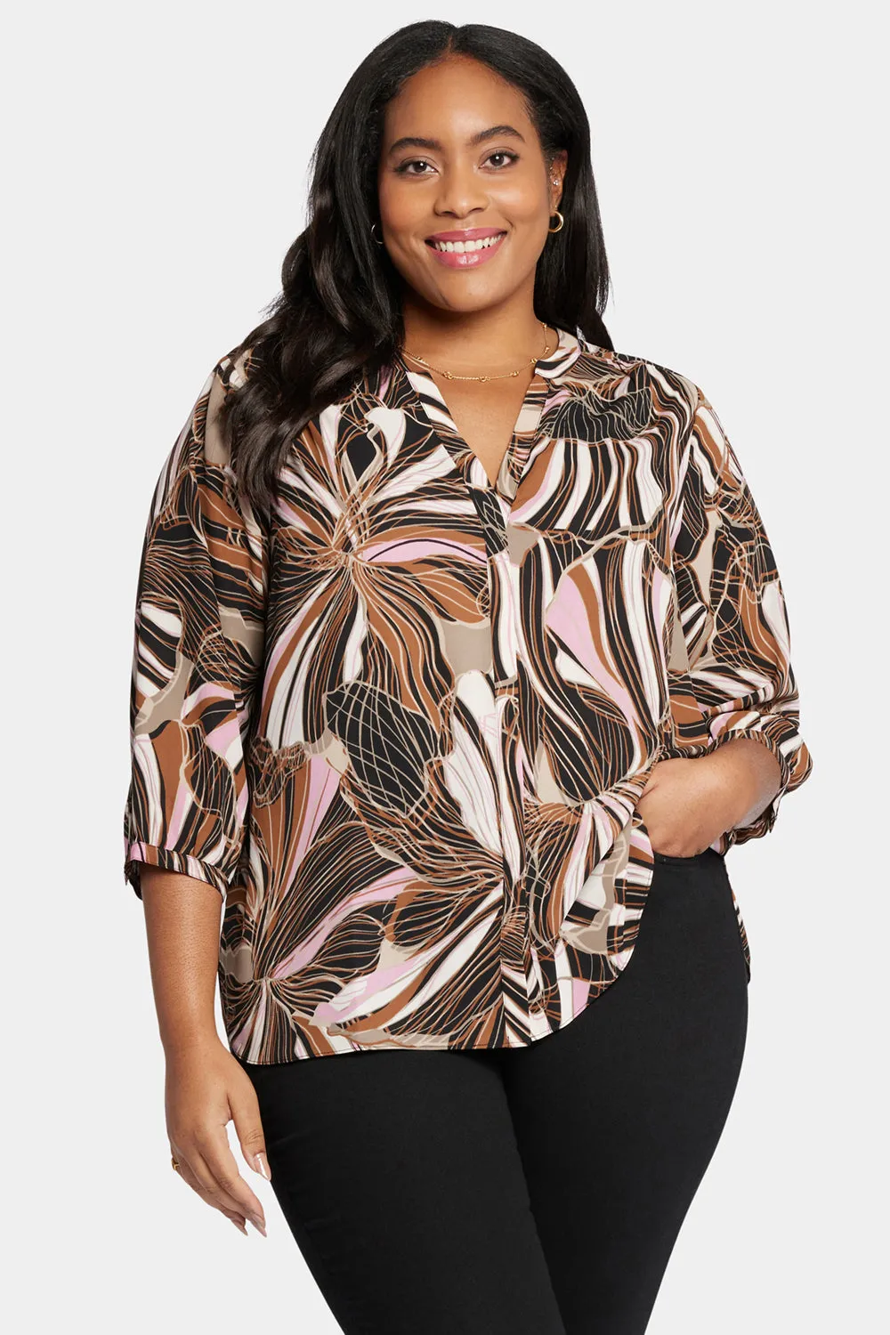 Pintuck Blouse In Plus Size - Half Moon Bay sold by NYDJ product image thumbnail 4