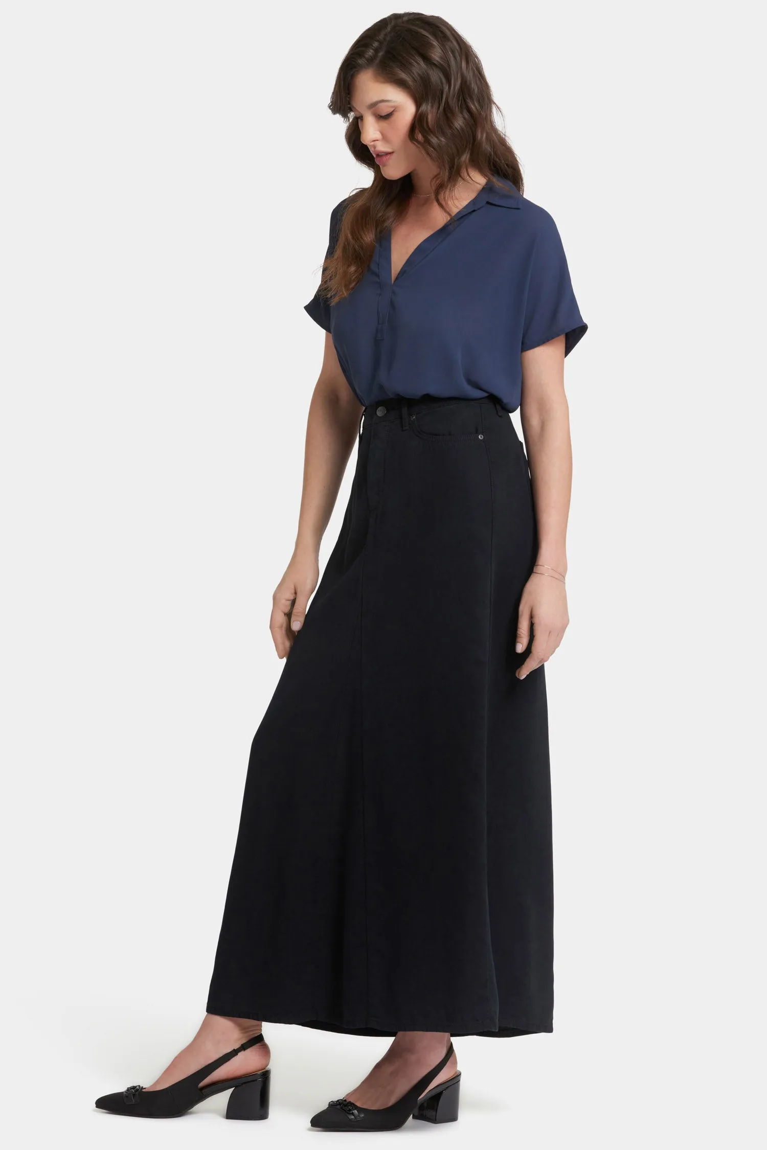 5 Pocket Maxi Skirt - Overdye Black sold by NYDJ product image thumbnail 5