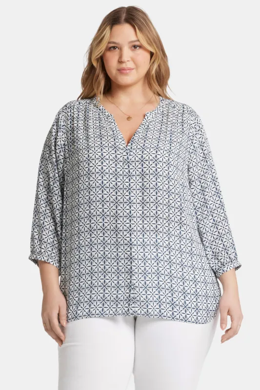 Pintuck Blouse In Plus Size - Early Bird sold by NYDJ