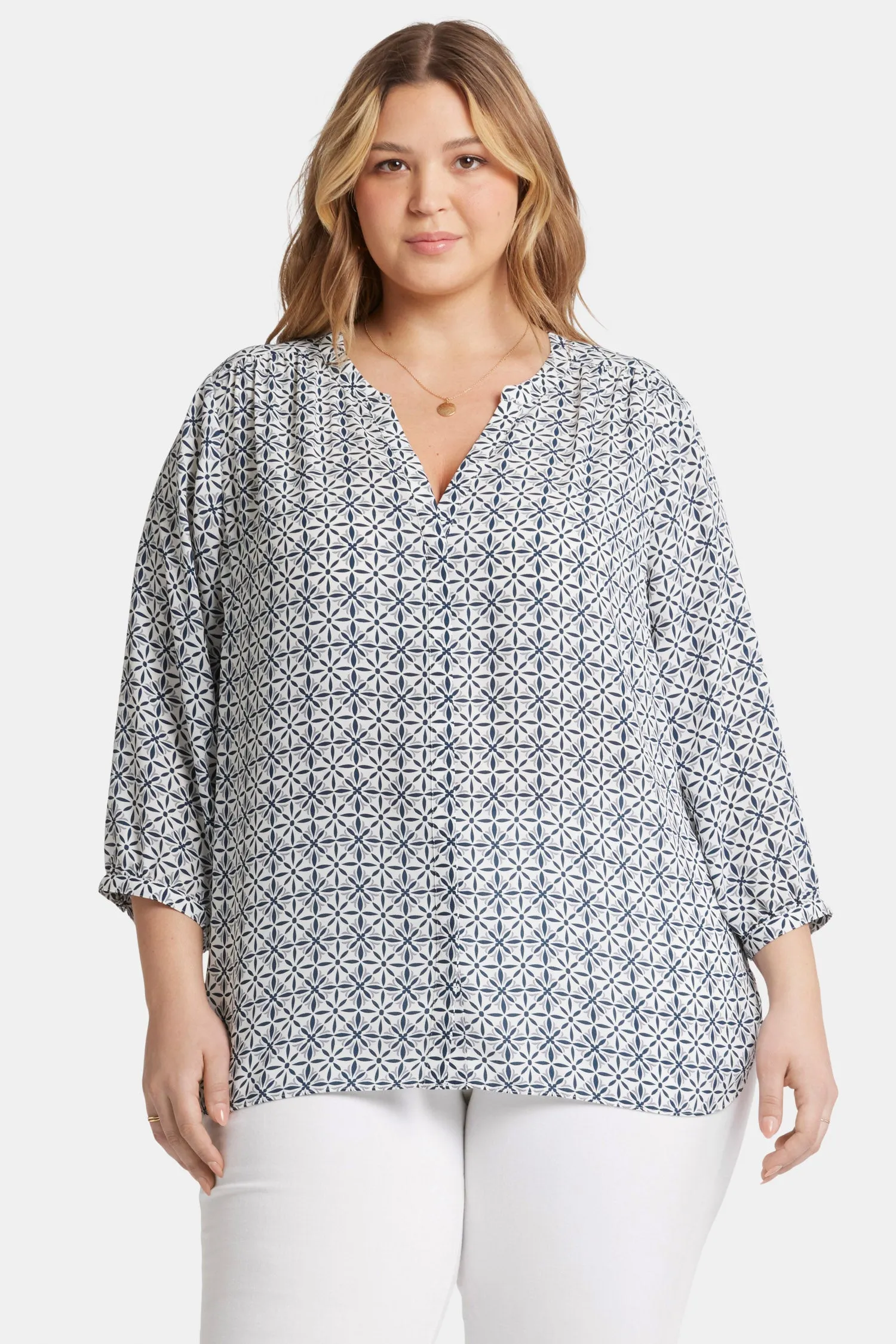 Pintuck Blouse In Plus Size - Early Bird sold by NYDJ