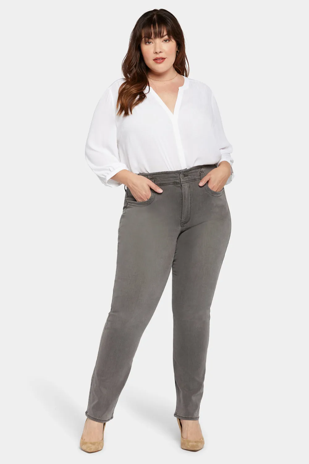 Marilyn Straight Jeans In Plus Size - Smokey Mountain sold by NYDJ product image thumbnail 4