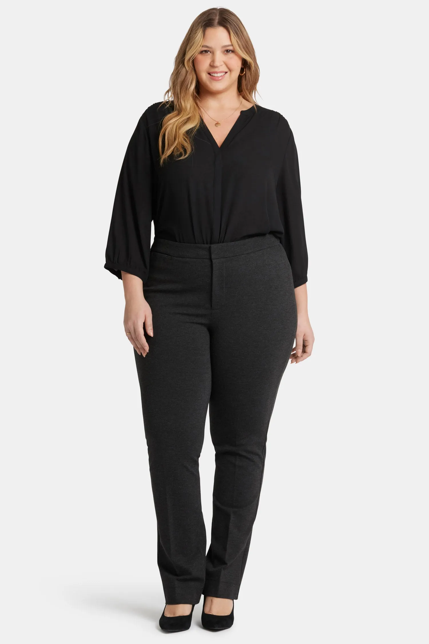 Slim Trouser Pants In Plus Size - Charcoal Heathered sold by NYDJ product image thumbnail 4