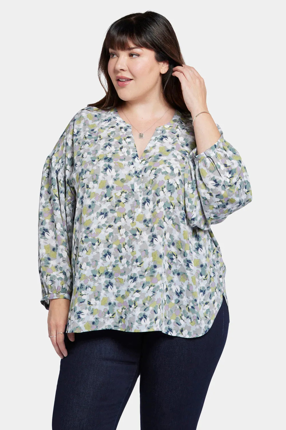 Paulina Peasant Blouse In Plus Size - Bloomington sold by NYDJ
