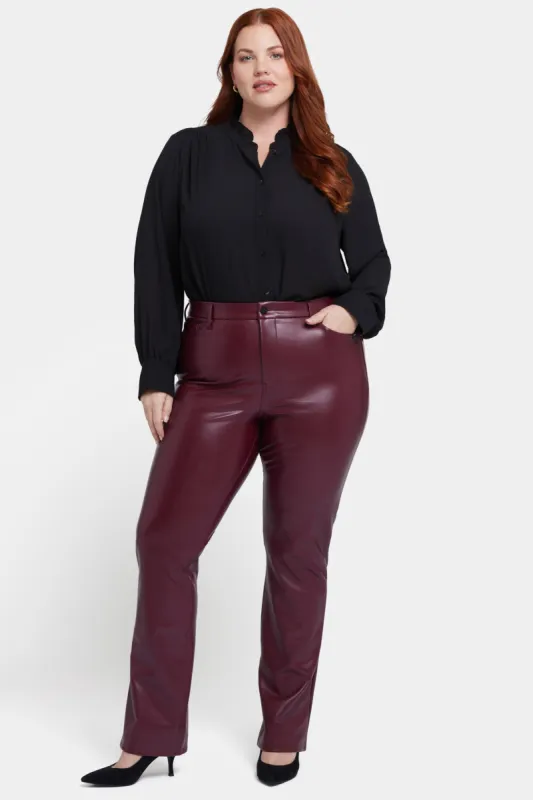 Faux Leather Marilyn Straight Pants In Plus Size - Tavern sold by NYDJ