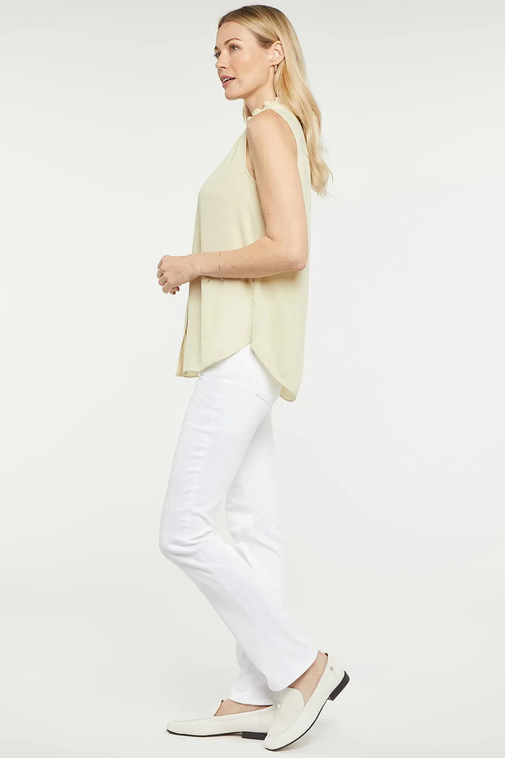 Sleeveless Ruffle Neck Blouse - Butter sold by NYDJ product image thumbnail 3