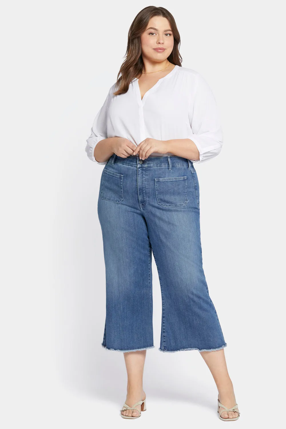 Patchie Wide Leg Capri Jeans In Plus Size - Compass sold by NYDJ product image thumbnail 4