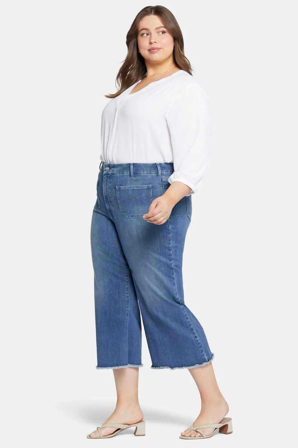 Patchie Wide Leg Capri Jeans In Plus Size - Compass sold by NYDJ product image thumbnail 5