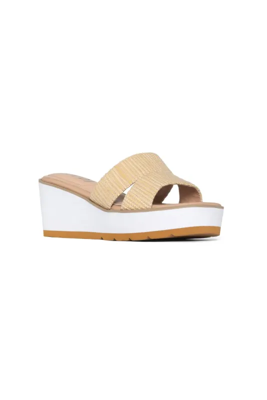 Raizy Wedge Sandals - Ecru sold by NYDJ