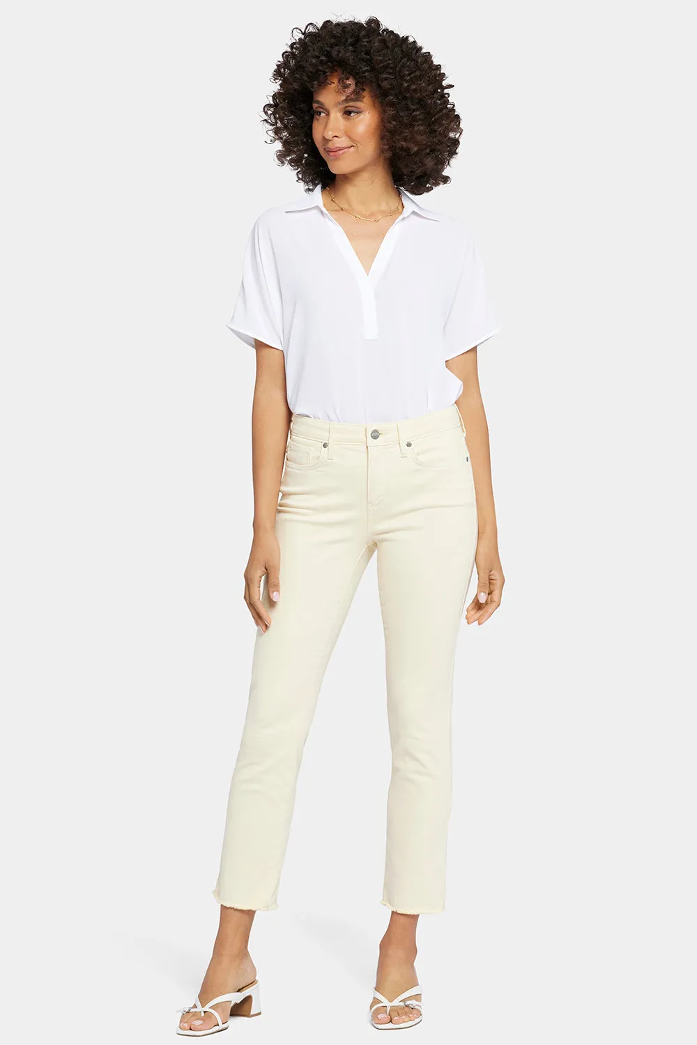 Sheri Slim Ankle Jeans In Petite - Banana Sorbet sold by NYDJ