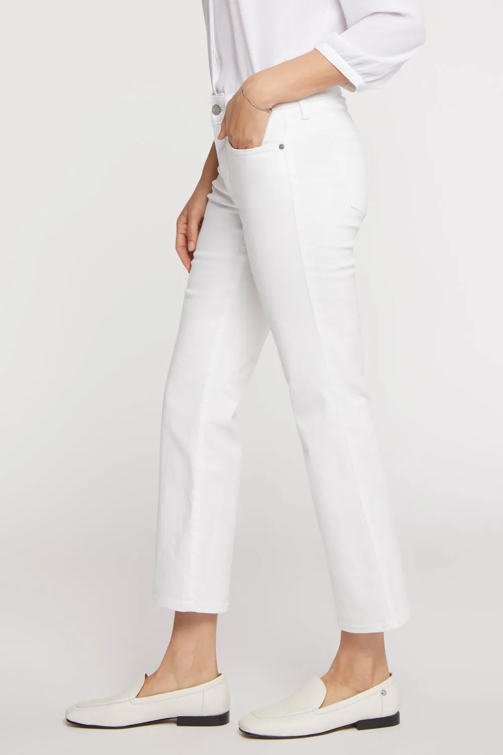 Marilyn Straight Ankle Jeans - Optic White sold by NYDJ product image thumbnail 3