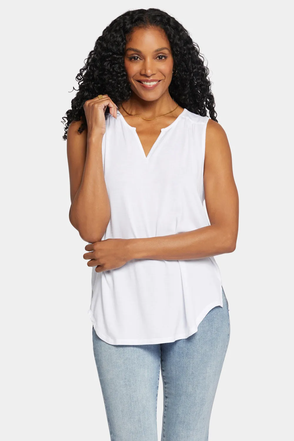 Sleeveless Perfect Tee - Optic White sold by NYDJ product image thumbnail 4