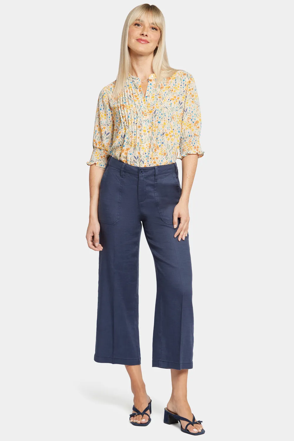 Wide Leg Cargo Capri Pants - Oxford Navy sold by NYDJ product image thumbnail 4