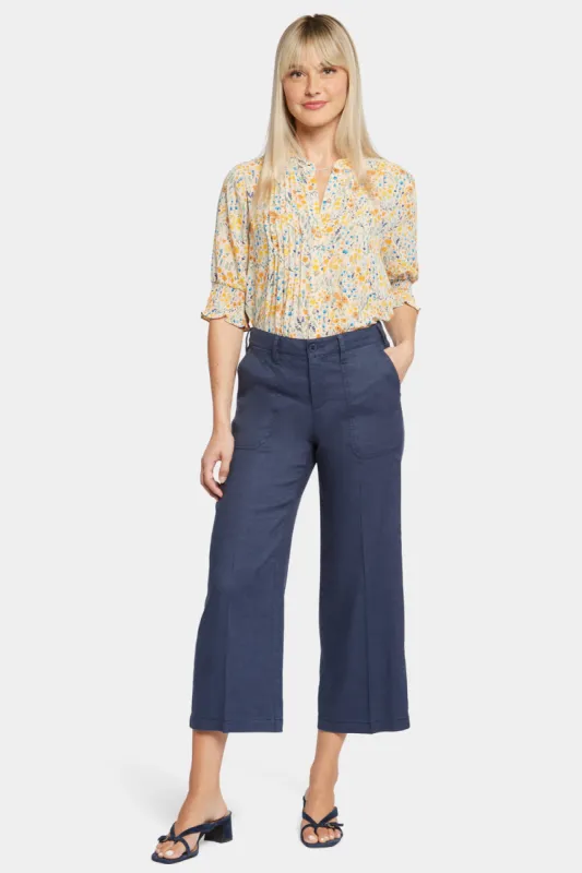 Wide Leg Cargo Capri Pants - Oxford Navy sold by NYDJ
